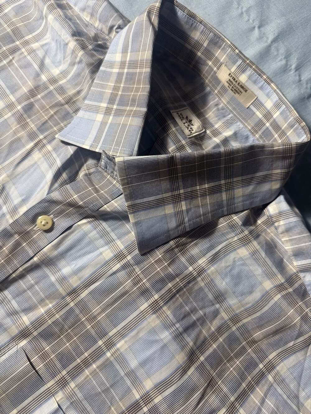 Peter Millar Plaid Button Up Shirt Extra Large Blue